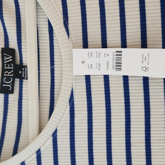 J.Crew Blue and White Striped Long Sleeve Top - Picture 3 of 5